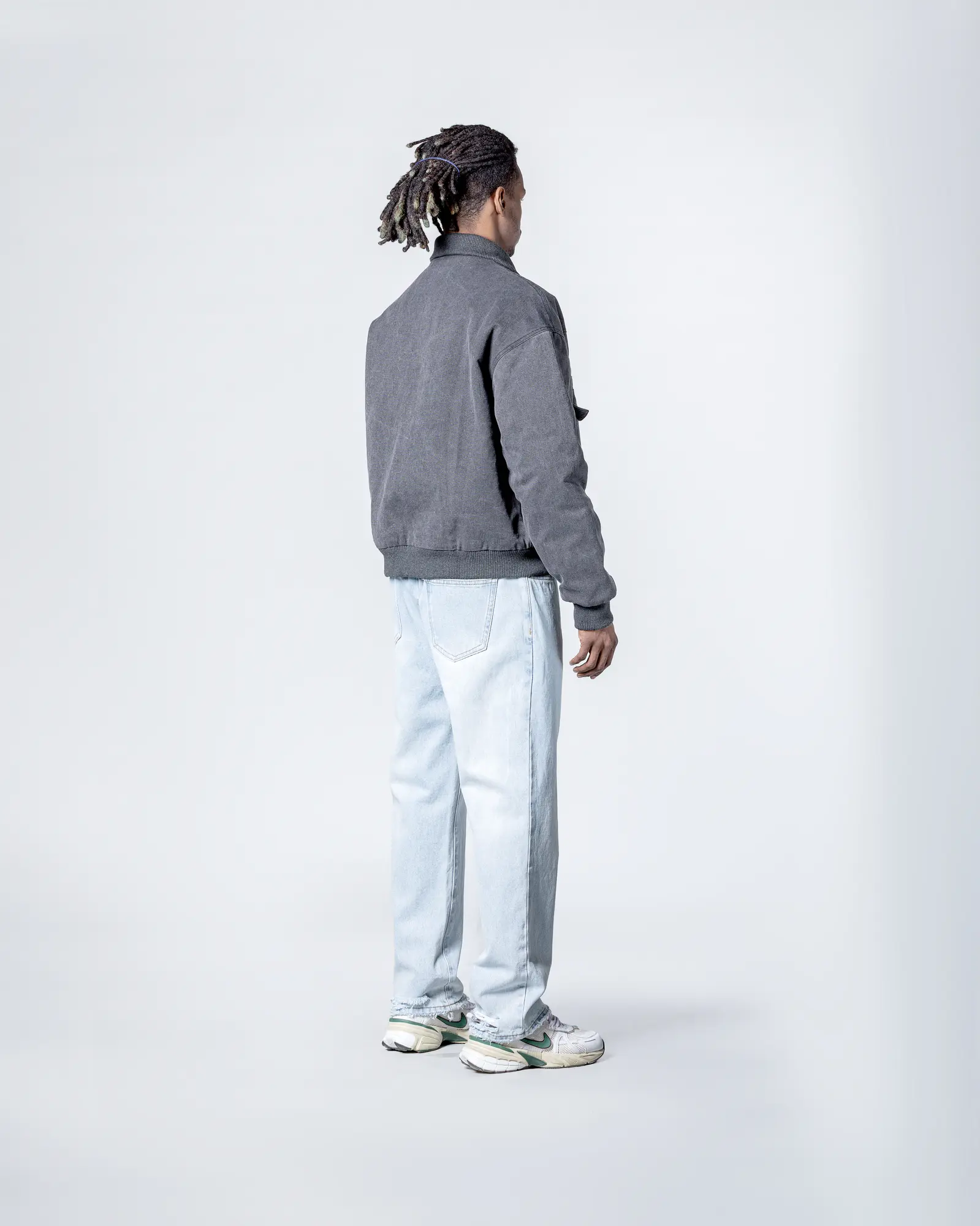 Washed puffer jacket