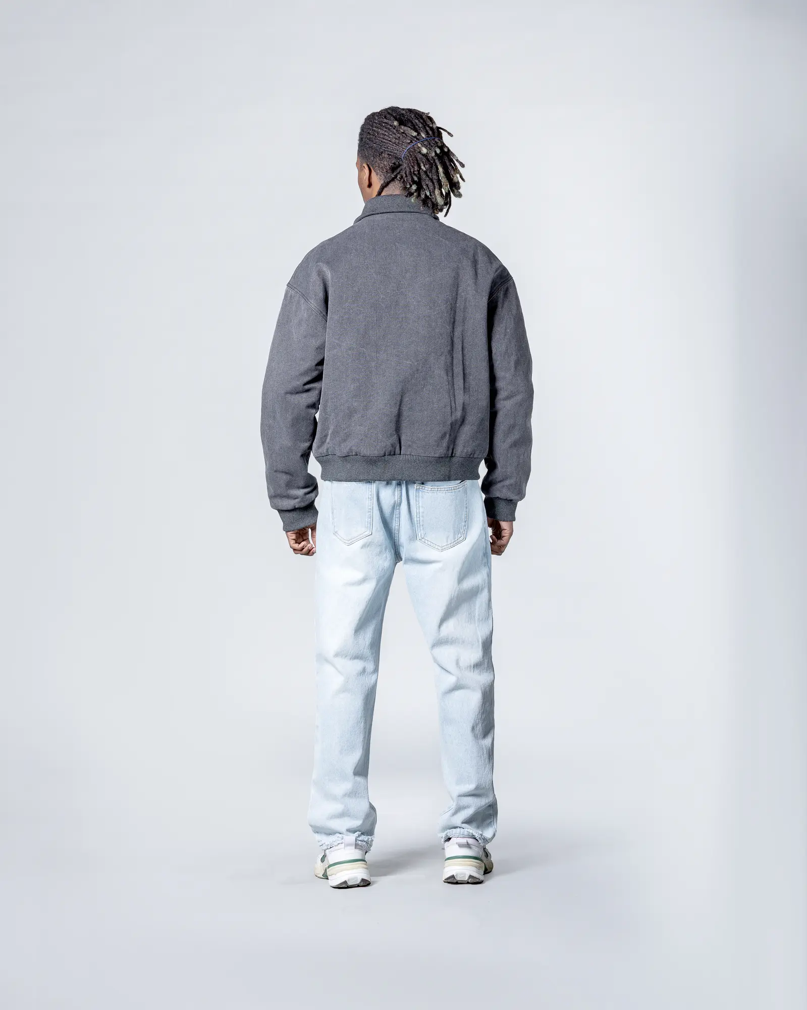 Washed puffer jacket