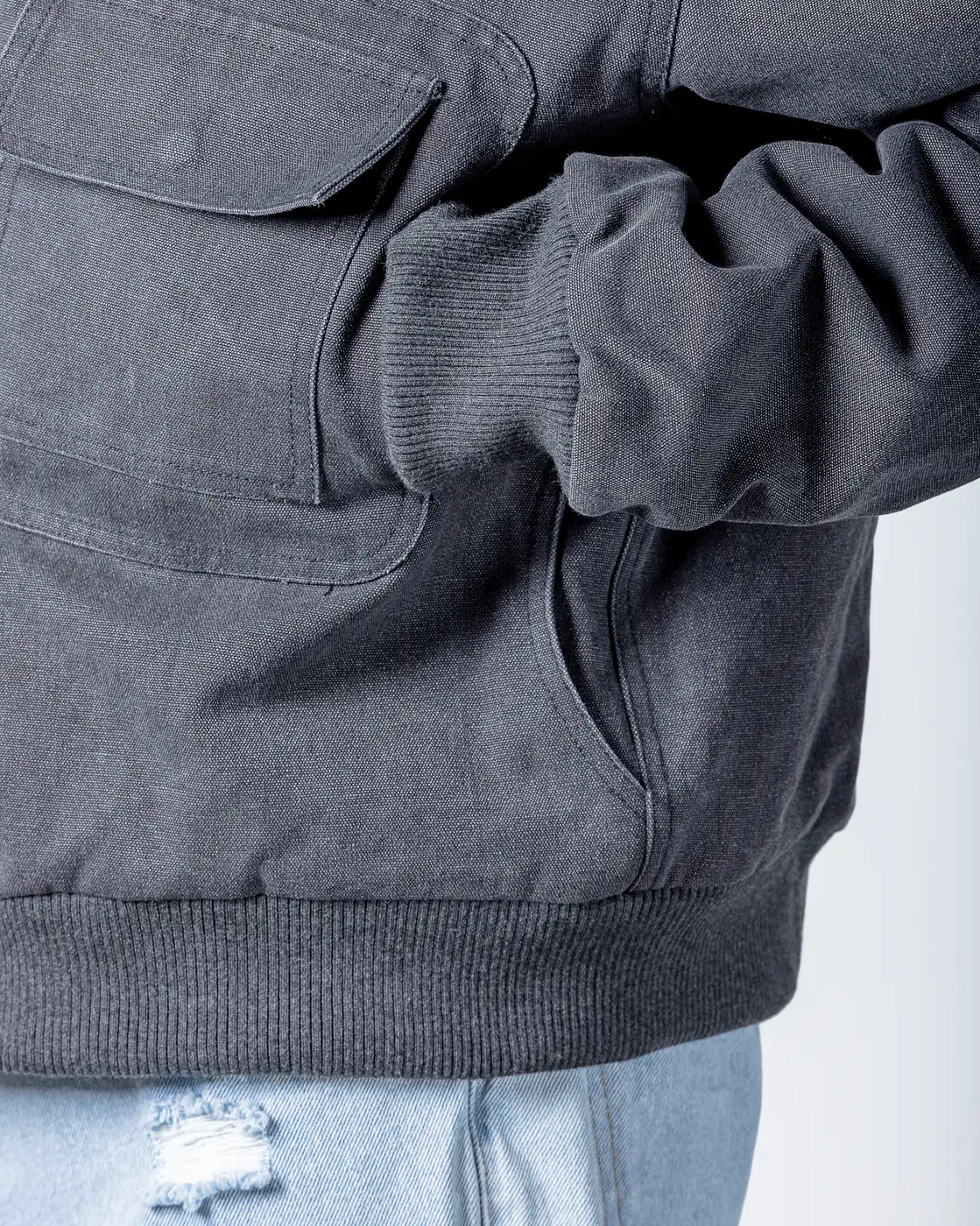 Washed puffer jacket