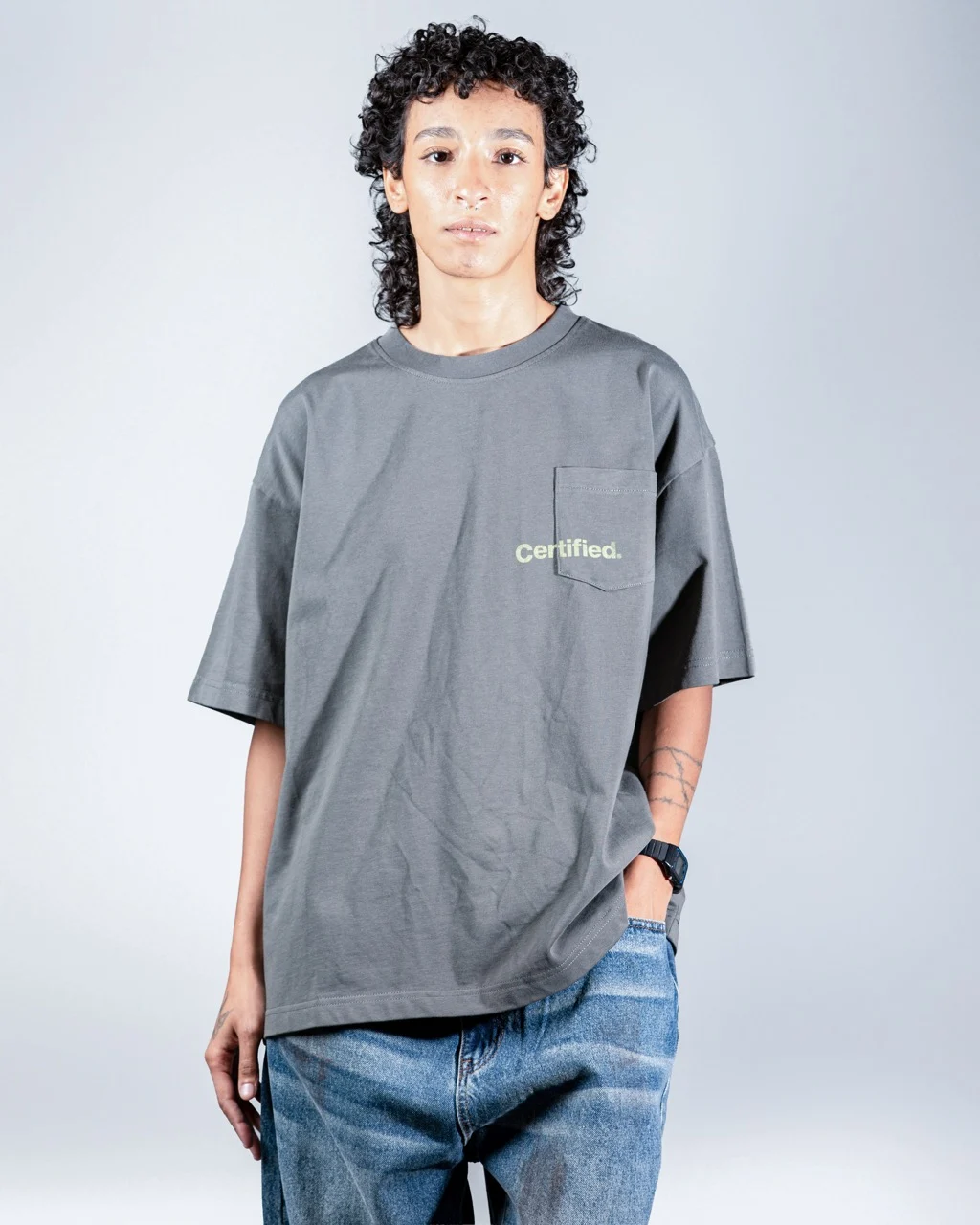 Brown pocket tee