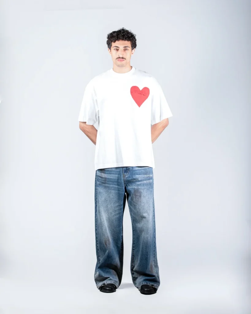 white Heart t-shirt