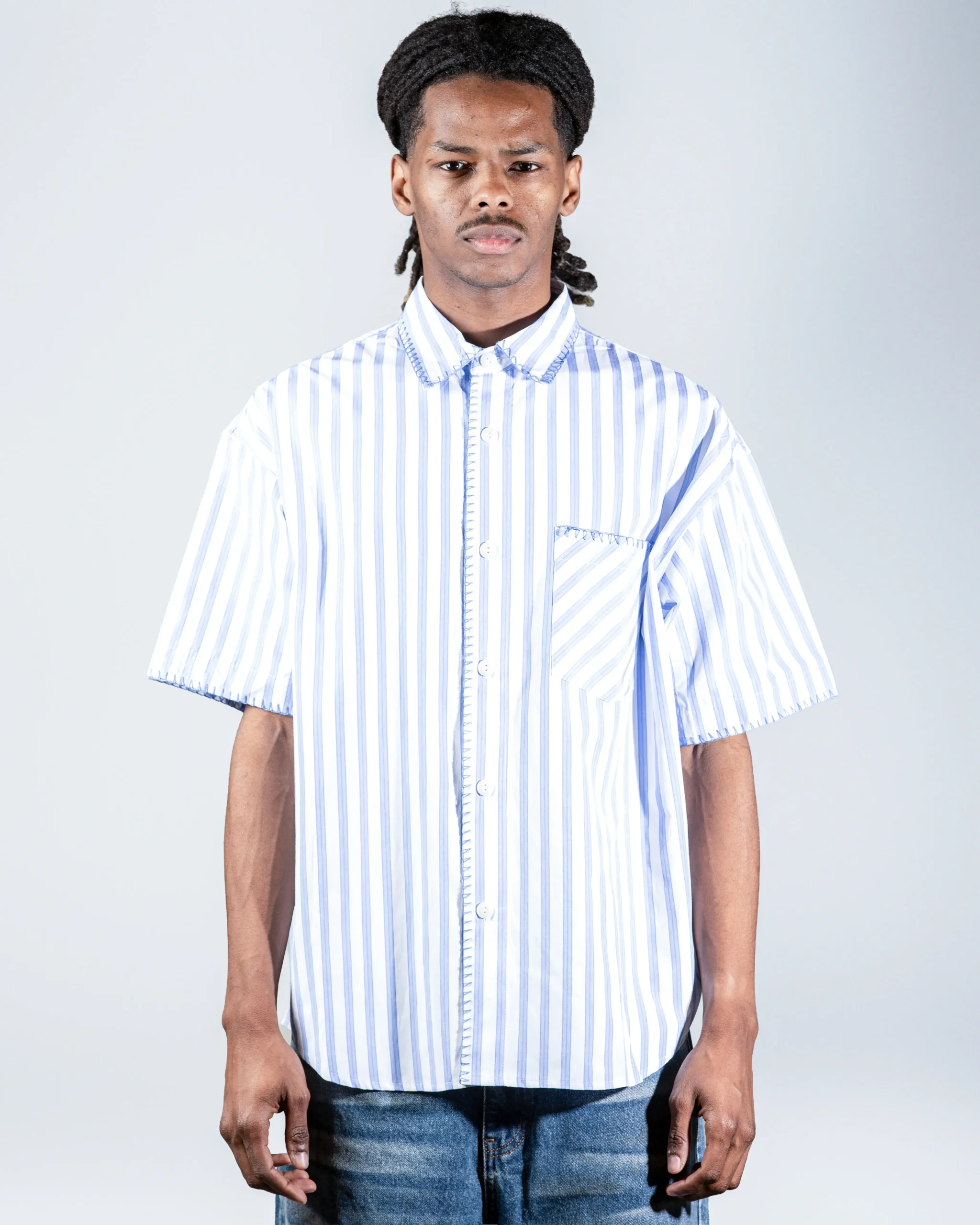 Sky Blue shirt with Stitching