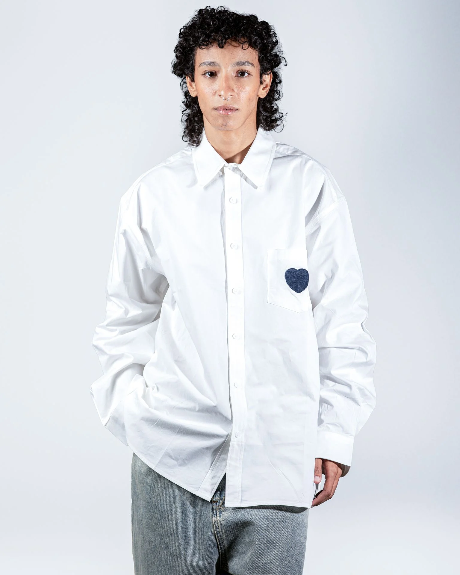 Pocket Heart White Shirt